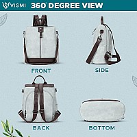 Vismiintrend Stylish Women Grey Leather Backpack Handbag For Teen Girls | Everyday Use Ladies Sling Bag Shoulder Purse For Office, College, Travel, Birthday Gift | Rakhi Gifts For Sisters, Bhabhi