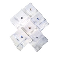 Antonia U Initial Handkerchief For Men Monogrammed Boxed 12 Piece Set Cotton