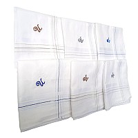 Antonia U Initial Handkerchief For Men Monogrammed Boxed 12 Piece Set Cotton