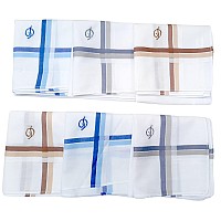 Antonia D Initial Handkerchief For Men Monogrammed Boxed 12 Piece Set Cotton