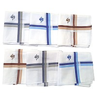 Antonia S Initial Handkerchief For Men Monogrammed Boxed 12 Piece Set Cotton