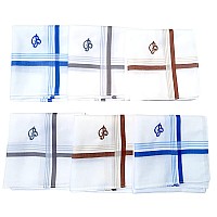 Antonia B Initial Handkerchief For Men Monogrammed Boxed 12 Piece Set Cotton