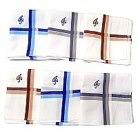 Antonia K Initial Handkerchief For Men Monogrammed Boxed 12 Piece Set Cotton