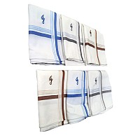 Antonia J Initial Handkerchief For Men Monogrammed Boxed 12 Piece Set Cotton