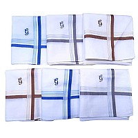 Antonia G Initial Handkerchief For Men Monogrammed Boxed 12 Piece Set Cotton