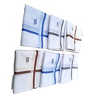 Antonia G Initial Handkerchief For Men Monogrammed Boxed 12 Piece Set Cotton