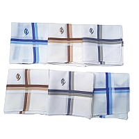 Antonia P Initial Handkerchief For Men Monogrammed Boxed 12 Piece Set Cotton