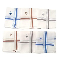 Antonia H Initial Handkerchief For Men Monogrammed Boxed 12 Piece Set Cotton