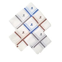 Antonia A Initial Handkerchief For Men Monogrammed Boxed 12 Piece Set Cotton