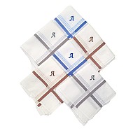 Antonia A Initial Handkerchief For Men Monogrammed Boxed 12 Piece Set Cotton