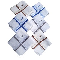 Antonia C Initial Handkerchief For Men Monogrammed Boxed 12 Piece Set Cotton