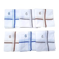 Antonia C Initial Handkerchief For Men Monogrammed Boxed 12 Piece Set Cotton