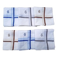 Antonia C Initial Handkerchief For Men Monogrammed Boxed 12 Piece Set Cotton