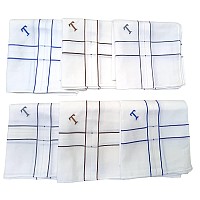 Antonia T Initial Handkerchief For Men Monogrammed Boxed 12 Piece Set Cotton