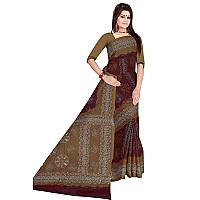 TAMAIRA FASHION Womens Plain Weave Pure Cotton Saree Without Blouse Piece 1856Maroon