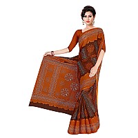 TAMAIRA FASHION Womens Plain Weave Pure Cotton Saree Without Blouse Piece 1856Coffee