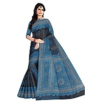 TAMAIRA FASHION Womens Plain Weave Pure Cotton Saree Without Blouse Piece1856DarkGrey