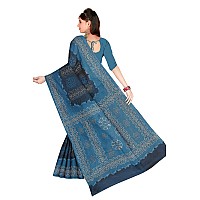 TAMAIRA FASHION Womens Plain Weave Pure Cotton Saree Without Blouse Piece1856DarkGrey