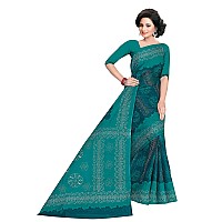 TAMAIRA FASHION Womens Plain Weave Pure Cotton Saree Without Blouse Piece1856Seagreen