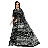 TAMAIRA FASHION Womens Plain Weave Pure Cotton Saree Without Blouse Piece 2398Black