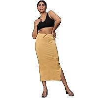 Jaanvi fashion Womens Cotton Mermaid Saree Shapewear,Petticoat,Skirt, Comfortwear (Mermaid-Beige-m)