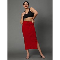 Jaanvi fashion Womens Cotton Mermaid Saree Shapewear,Petticoat,Skirt, Comfortwear (Mermaid-Cherry-red-s)