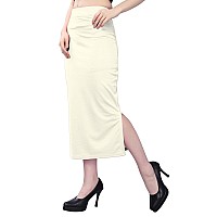 Selvia Womens Lycra Full Elastic Saree Shapewear Petticoat(292TK135N-M_Cream1)