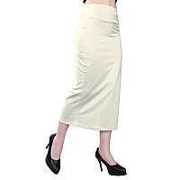 Selvia Womens Lycra Full Elastic Saree Shapewear Petticoat(292TK135N-M_Cream1)