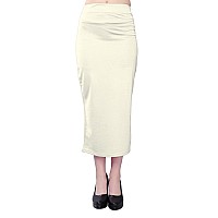 Selvia Womens Lycra Full Elastic Saree Shapewear Petticoat(292TK135N-L_Cream1)