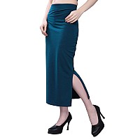 Selvia Womens Lycra Full Elastic Saree Shapewear Petticoat(292TK136N-S_Dark Blue)