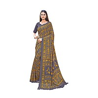 Vimla Womens Multi Crepe Silk Uniform Saree with Blouse (Yellow_1405_AC)