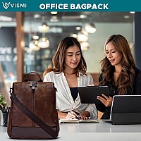 Vismiintrend Stylish Women Brown Leather Backpack Handbag For Teen Girls | Everyday Use Ladies Sling Bag Shoulder Purse For Office, College, Travel, Birthday Gift | Rakhi Gifts For Sisters, Bhabhi