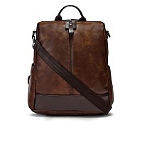 Vismiintrend Stylish Women Brown Leather Backpack Handbag For Teen Girls | Everyday Use Ladies Sling Bag Shoulder Purse For Office, College, Travel, Birthday Gift | Rakhi Gifts For Sisters, Bhabhi