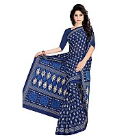 TAMAIRA FASHION Womens Plain Weave Pure Cotton Saree Without Blouse Piece(2372_IndigoBlue)