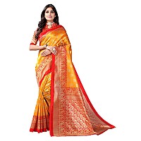 SICHI Womens Poly Silk Printed Saree with blouse combo Pack Of 2 (2331S805N_811S108N_Mustrad Yellow || Off White)