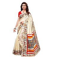 SICHI Womens Poly Silk Printed Saree with blouse combo Pack Of 2 (2331S805N_811S108N_Mustrad Yellow || Off White)