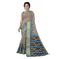 Bee M Pee Designer Khadi Cotton (Printed Sarees for women collection_Firozi)