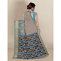 Bee M Pee Designer Khadi Cotton (Printed Sarees for women collection_Firozi)