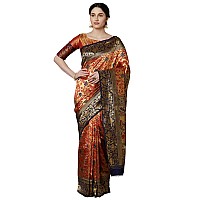 AKHILAM Womens Zari Woven Design Kanjivaram Silk Saree With Unstitched Blouse Piece(Red_VPRWT7408_D)