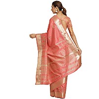 arriva fab Womens Kasavu Cotton Blend Saree With Blouse Piece Riva1701Red