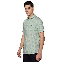 Allen Solly Men's Printed Straight Regular Fit Shirt (Asshqspf741597_Green 39)