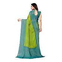 Bee M Pee Designer Zari (printed chiffon sarees for women_Mehendi Green)