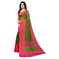 Bee M Pee Designer Banarasi Brasso (Printed Sarees for Women Collection_Green)