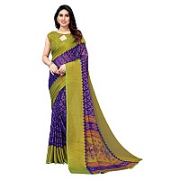 Bee M Pee Designer Womens Woven Chiffon Brasso sarees for women Blue Free