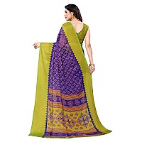 Bee M Pee Designer Womens Woven Chiffon Brasso sarees for women Blue Free