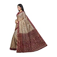 SHANVIKA Womens Pure Cotton Floral Print Saree Without Blouse Piece (Snv-222-21-bge.mrn)