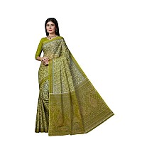 SHANVIKA Womens Pure Cotton Floral Print Saree Without Blouse Piece (Snv-222-54-grn)