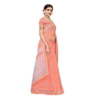 Amazon Brand - Anarva Womens checkered Chiffon Printed Saree With Lace