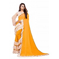 SM TRENDZ Womens Pure Georgette Saree With Blouse Piece (B30_3_PR_PR_11_Yellow)