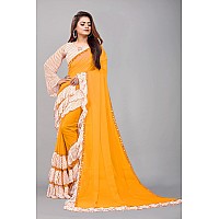 SM TRENDZ Womens Pure Georgette Saree With Blouse Piece (B30_3_PR_PR_11_Yellow)